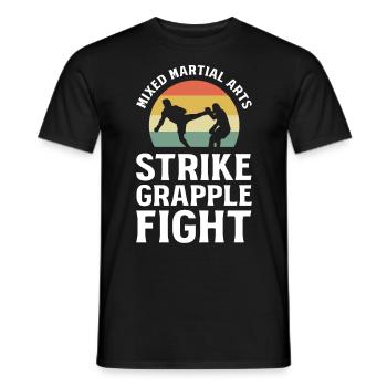 Arts martiaux mixtes Strike Grapple Fight MMA - T-shirt homme - noir - Devant - AI Model Male 178 light (178cm)