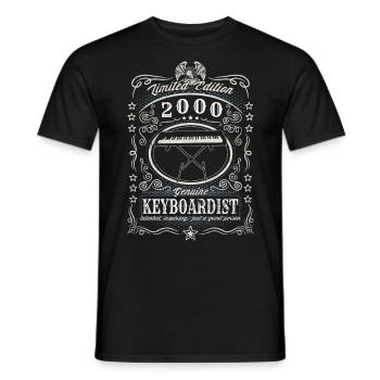 Vintage 2000 Claviériste Cadeau d’anniversaire Hobby - T-shirt homme - noir - Devant - AI Model Male 178 light (178cm)