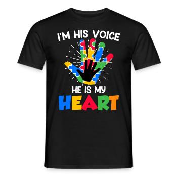 Autistic solidarity for autistic children - Men's T-Shirt - black - Front - AI Model Male 178 light (178cm)