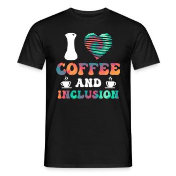 J’adore le café et le handicap Inklusion - T-shirt homme - noir - Devant - AI Model Male 178 light (178cm)