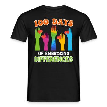 100 jours de diversité et d’inclusion solidaire - T-shirt homme - noir - Devant - AI Model Male 178 light (178cm)