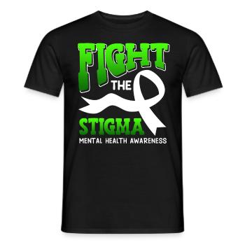 La santé mentale lutte contre la stigmatisation - T-shirt homme - noir - Devant - AI Model Male 178 light (178cm)