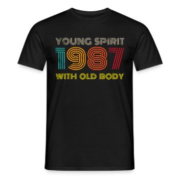 Millésime 1987 - T-shirt homme - noir - Devant - AI Model Male 178 light (178cm)