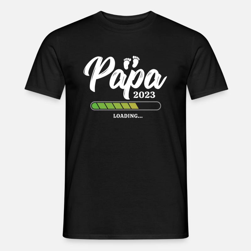 Papa Loading 2023 - Männer T-Shirt - Schwarz
