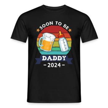 Soon To Be Daddy 2024 - Men's T-Shirt - black - Front - AI Model Male 178 light (178cm)