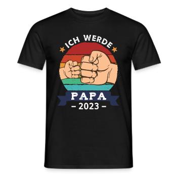 Ich werde Papa 2023 - Männer T-Shirt - Schwarz - Vorne - AI Model Male 178 light (178cm)