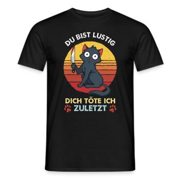 Tu es drôle je te tuerai en dernier - T-shirt homme - noir - Devant - AI Model Male 178 light (178cm)
