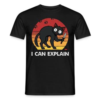 I Can Explain - Männer T-Shirt - Schwarz - Vorne - AI Model Male 178 light (178cm)