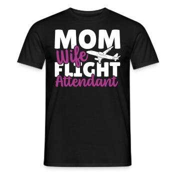 Flugbegleiter Flugbegleiterin Luftfahrt Fliegen - Männer T-Shirt - Schwarz - Vorne - AI Model Male 178 light (178cm)