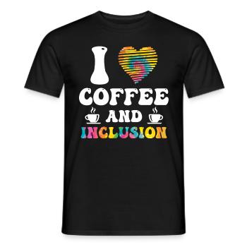 J’adore le café et le handicap Inklusion - T-shirt homme - noir - Devant - AI Model Male 178 light (178cm)