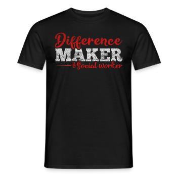 Difference Maker Proud Social Worker - Men's T-Shirt - black - Front - AI Model Male 178 light (178cm)