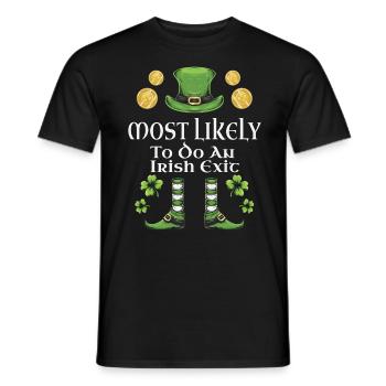 Les plus susceptibles de faire une sortie irlandaise - T-shirt homme - noir - Devant - AI Model Male 178 light (178cm)