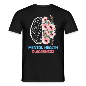 Santé mentale geistige Gesundheit Awareness - T-shirt homme - noir - Devant - AI Model Male 178 light (178cm)