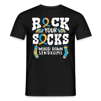 Down Syndrome Rock Your Socks Awareness - T-shirt homme - noir - Devant - AI Model Male 178 light (178cm)