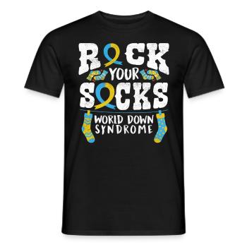 Down Syndrome Rock Your Socks Awareness - T-shirt homme - noir - Devant - AI Model Male 178 light (178cm)