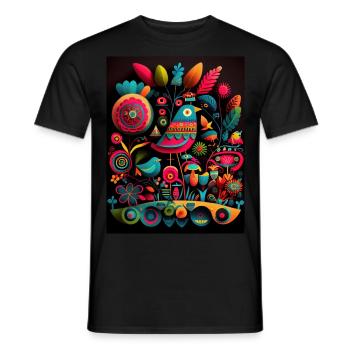 Bird Festival - Men's T-Shirt - black - Front - AI Model Male 178 light (178cm)