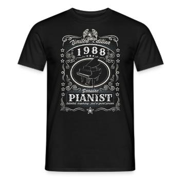 Vintage 1988 Pianist Geburtstag Geschenk Hobby - Männer T-Shirt - Schwarz - Vorne - AI Model Male 178 light (178cm)