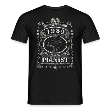 Vintage 1989 Pianist Geburtstag Geschenk Hobby - Männer T-Shirt - Schwarz - Vorne - AI Model Male 178 light (178cm)