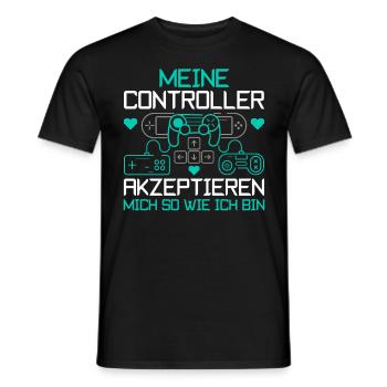 Mes manettes m’acceptent gamer en disant - T-shirt homme - noir - Devant - AI Model Male 178 light (178cm)