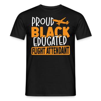 Flugbegleiter Flugbegleiterin Luftfahrt Flugzeug - Männer T-Shirt - Schwarz - Vorne - AI Model Male 178 light (178cm)