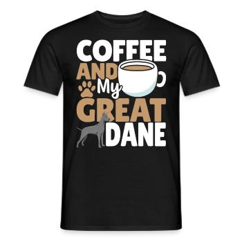 Coffee And My Great Dane Great Dane Dog Lover - Men's T-Shirt - black - Front - AI Model Male 178 light (178cm)