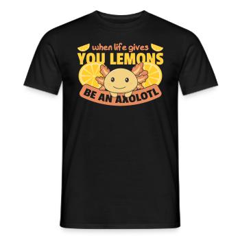 Axolotl Lemon Summer Yellow Axolotl - Men's T-Shirt - black - Front - AI Model Male 178 light (178cm)