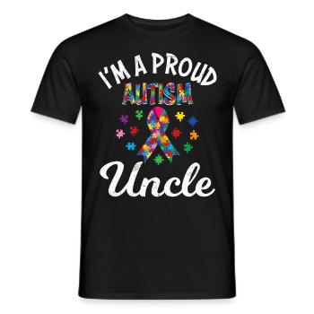 Fier oncle de la conscience des enfants autistes - T-shirt homme - noir - Devant - AI Model Male 178 light (178cm)