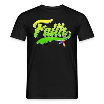 Autism Faith Consciousness Autistic - Men's T-Shirt - black - Front - AI Model Male 178 light (178cm)