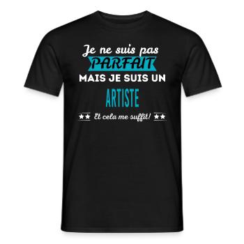 Je ne suis pas parfait ARTISTE - T-shirt homme - noir - Devant - AI Model Male 178 light (178cm)