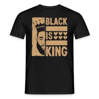 Black History Month Black Is King Afro American - Men's T-Shirt - black - Front - AI Model Male 178 light (178cm)