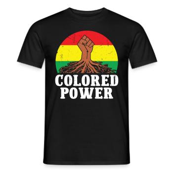 Black History Month Colored Power African-Americans - Men's T-Shirt - black - Front - AI Model Male 178 light (178cm)