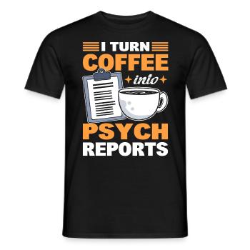 Je transforme le café en psychologie Psychologue - T-shirt homme - noir - Devant - AI Model Male 178 light (178cm)