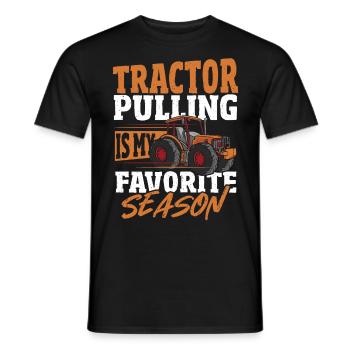 Tractor Pulling Is My Favorite Season Tractor - Men's T-Shirt - black - Front - AI Model Male 178 light (178cm)