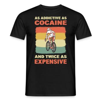 As Addictive As Cocaine MTB Mountain Biking - Men's T-Shirt - black - Front - AI Model Male 178 light (178cm)