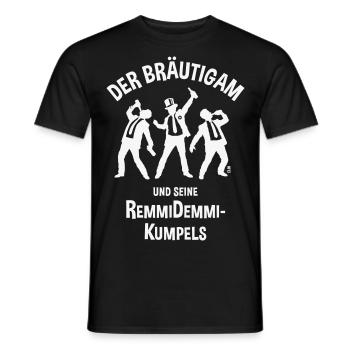 Der Bräutigam Und Seine Remmidemmi-Kumpels (JGA W) - Männer T-Shirt - Schwarz - Vorne - AI Model Male 178 light (178cm)