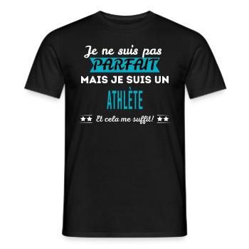 Je ne suis pas parfait ATHLÈTE - T-shirt homme - noir - Devant - AI Model Male 178 light (178cm)