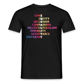 Inclusion, acceptation, handicap, solidarité - T-shirt homme - noir - Devant - AI Model Male 178 light (178cm)