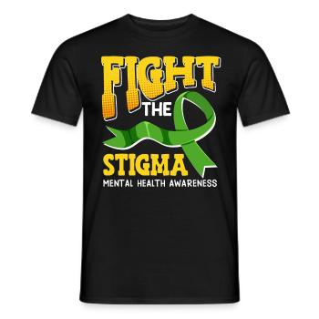 La santé mentale lutte contre la stigmatisation - T-shirt homme - noir - Devant - AI Model Male 178 light (178cm)