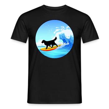 Golden retriever Maman Chien Surf Planche de Surf Surfer - T-shirt homme - noir - Devant - AI Model Male 178 light (178cm)