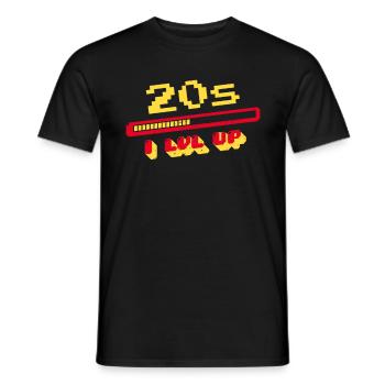 20th Birthday 20s Twenty Years Loading Bar Gaming - Men's T-Shirt - black - Front - AI Model Male 178 light (178cm)