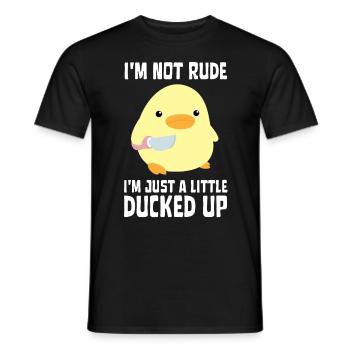 Ducked Up - Canard au couteau Ente mit Messer - T-shirt homme - noir - Devant - AI Model Male 178 light (178cm)