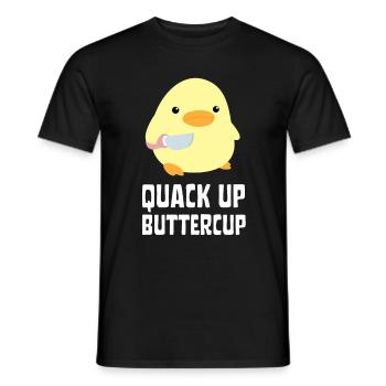 Quack Up Buttercup Duck with knife Ente mit Messer - Männer T-Shirt - Schwarz - Vorne - AI Model Male 178 light (178cm)