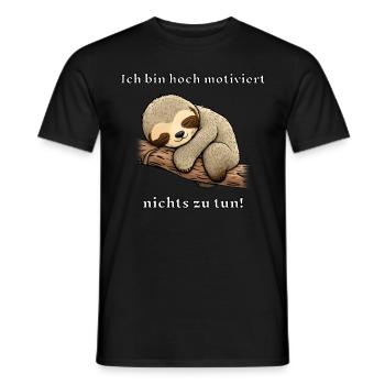 Idée cadeau de paresseux mignon - T-shirt homme - noir - Devant - AI Model Male 178 light (178cm)