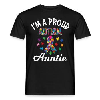 Autism Awareness Aunt of an autistic - Men's T-Shirt - black - Front - AI Model Male 178 light (178cm)