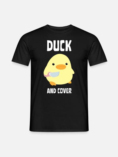 Canard et couverture - Canard au couteau Ente mit Messer - T-shirt homme - noir
