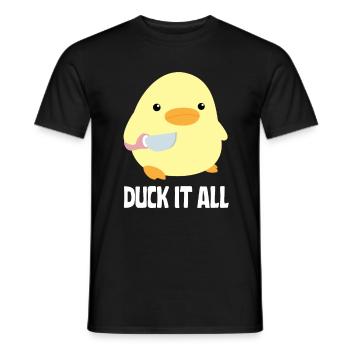 Duck It All - Canard au couteau Ente mit Messer - T-shirt homme - noir - Devant - AI Model Male 178 light (178cm)