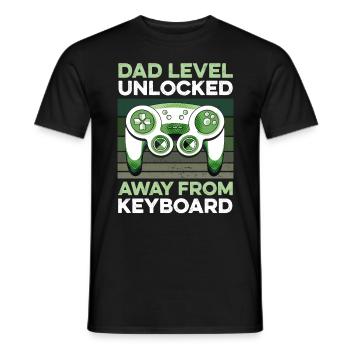 Level Dad Unlocked Gamer Papa Vater Vatertag - Männer T-Shirt - Schwarz - Vorne - AI Model Male 178 light (178cm)