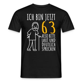 63. Geburtstag 63er 63ter Ich bin jetzt 63 Jahre - Männer T-Shirt - Schwarz - Vorne - AI Model Male 178 light (178cm)