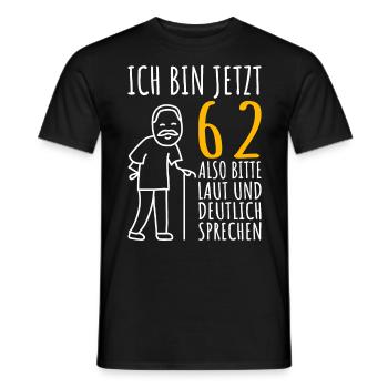 62. Geburtstag 62er 62ter Ich bin jetzt 62 Jahre - Männer T-Shirt - Schwarz - Vorne - AI Model Male 178 light (178cm)