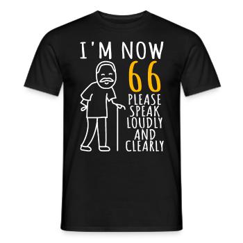 66th birthday man 66th I am now 66 years old - Men's T-Shirt - black - Front - AI Model Male 178 light (178cm)